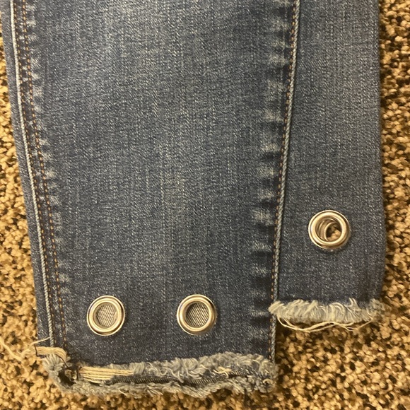 Express Blue Denim Jeans with Button Detail - Picture 3 of 4